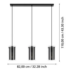 Eglo 900342 - Luster na lanku PINTO TEXTIL 3xE27/10W/230V