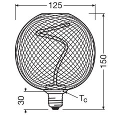 LED Stmievateľná žiarovka DECOR FILAMENT G125 E27/3,5W/230V 1800K zlatá - Osram