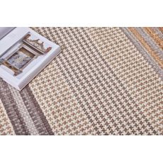 Diamond Carpets India , Ručne viazaný kusový koberec Houndstooth DESP HL89 Beige Mix, 140x200, béžová, hnedá, obývacia izba