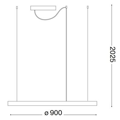 Ideal Lux - LED Luster na lanku ORACLE SLIM LED/43W/230V 3000K pr. 90 cm biela