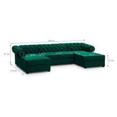 Sedacia súprava VALENTINO U, DARK GREEN – Kronos 19