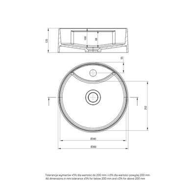 Deante CQS_5U4B - Umyvadlo SILIA pr. 36 cm granit/béžová na desku