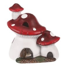 Jesenná LED dekorácia Hríbový svietiaci domček, 14 x 10 x 15 cm, keramika