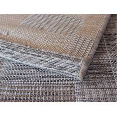 Spoltex , Kusový koberec Terazza 21107-740 Ivory Silver / Taupe – na von aj na doma, 80x150, hnedá, chodba / predsieň