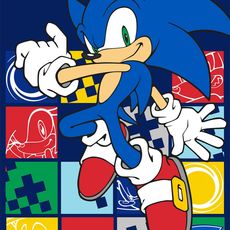 Faro Dětská fleecová deka Polar JEŽEK SONIC 100x140 cm modrá