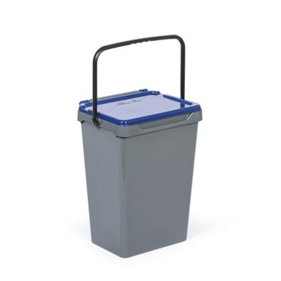 Plastový odpadkový kôš na triedenie odpadu, sivá + modrá, 35 l