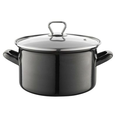 Smaltovaný hrniec s pokrievkou 3,3 l, čierna