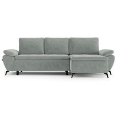 HOMEDE Rohová rozkladacia pohovka Gena šedá pravá, velikost 90x152/109x285