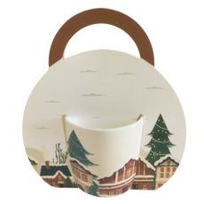 Home Elements Porcelánový hrnček s vianočným dizajnom Mesto 300 ml v darčekovom balení