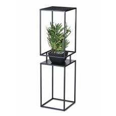 DekorStyle Květinový stojan INDUSTRA 87 cm černý