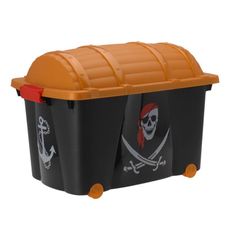 DekorStyle Box na hračky Pirát čierny
