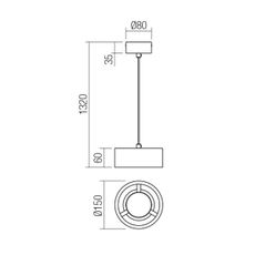Redo 01-3100 - LED luster na lanku PUNKT LED/6W/230V pr. 15 cm mosadz