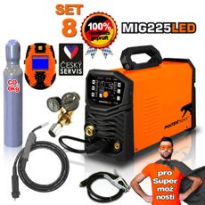 PANTERMAX MIG225LED invertorová zváračka MIG/TIG/MMA + Káble 3m + Horák + kefa + Kukla + plná Co2 fľaša + Red.