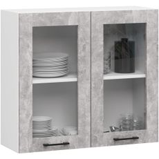 Ak furniture Závěsná kuchyňská skříňka OLIVIE W 80x72 cm matná bílá/beton