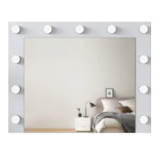 Kalune Design Nástěnné zrcadlo Lota s LED osvětlením 90x71 cm bílé