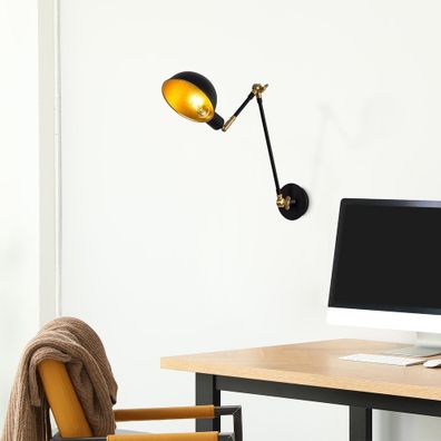 Nástenné svietidlo v čiernej a zlatej farbe ø 15 cm Sivani – Opviq lights