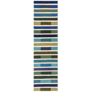 Flair Rugs koberce Ručne všívaný behúň Illusion Piano Green/Multi - 60x230 cm