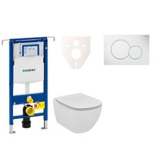 Cenovo zvýhodnený závesný WC set Geberit do ľahkých stien / predstenová montáž + WC Ideal Standard Tesi 111.355.00.5NF1