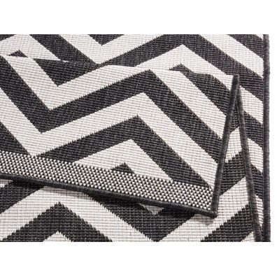 Hanse Home , Kusový koberec Twin Supreme 103433 Palma black creme – na von aj na doma, 200x290, čiernobiela, chodba / predsieň