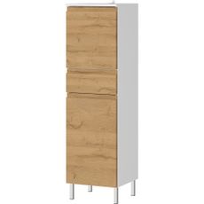 Biela vysoká kúpeľňová skrinka v dekore duba 34x120 cm Torrance - Germania
