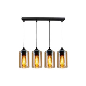 Čierne závesné svietidlo so skleneným tienidlom 10x65 cm Bistro - Candellux Lighting