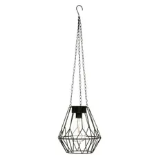 DekorStyle Závěsná solární lampa FLAVE černá