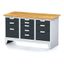 Dielenský stôl MECHANIC I, 1x 5 zásuvkový box a 2x 3 zásuvkový box na náradie, 11 zásuviek, 1500x685x880 mm, antracitové dvere