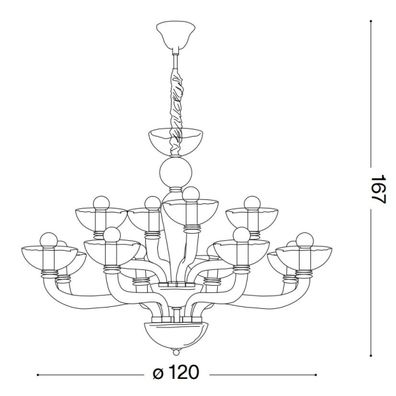 Ideal Lux - Luster na reťazi CASANOVA 16xE14/40W/230V pr. 120 cm číra