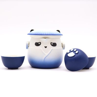 Čínska čajová súprava Panda modrá 500ml