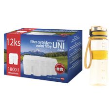 Maxxo Výhodná sada UNI vodné filtre 12 ks + športová fľaša