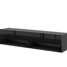 Vivaldi Závesný TV stolík Derby 140 cm čierny mat/čierny lesk