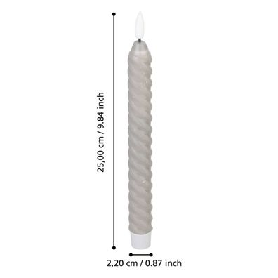 Eglo 422228 - SADA 2x LED Sviečka ANDRAFIABE LED/1xAAA 25 cm šedá