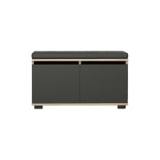 Srkinka na topánky v dekore orecha s lavicou v čierno-prírodnej farbe Drago – Kalune Design