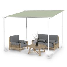 Blumfeldt Nantes, pergola, slnečná strieška, 3 x 3 m, polyester, oceľový rám, UV 50+, podlahové kolieska