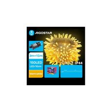 Aigostar - LED Vonkajšia vianočná reťaz 150xLED/8 funkcií 18m IP44 teplá biela