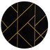 Dywany Łuszczów Kusový koberec Emerald geometric 1012 black and gold kruh - 160x160 (priemer) kruh cm