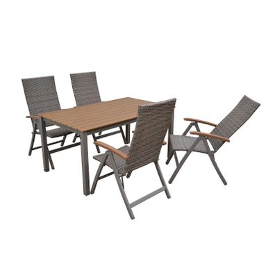 Záhradný ratanový stôl CALVIN 150x90 cm (hnedá)