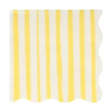 Papierové obrúsky v súprave 16 ks Yellow Stripe – Meri Meri