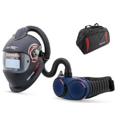 SET Zváračská kukla AerTEC OptoMAX Air + CleanAIR AerGO - čierna