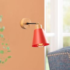 Nástenné svietidlo v červenej a prírodnej farbe ø 14 cm Manavgat – Opviq lights