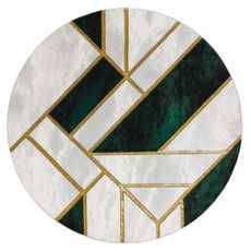Dywany Łuszczów Kusový koberec Emerald 1015 green and gold kruh - 160x160 (priemer) kruh cm