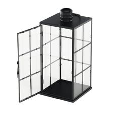 KONDELA Elijar Typ 2 kovový lampáš 44,5 cm čierna
