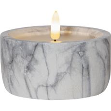 Sivo-biela betónová LED sviečka Star Trading Flamme Marble, výška 7,5 cm