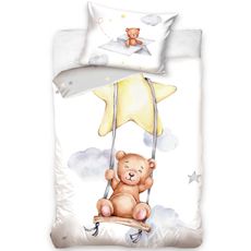 DETSKÉ BAVLNENÉ OBLIEČKY BABY BEAR 90X120 CM, 1KS 40X60 CM VZOROVANÉ