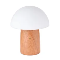 Stmievateľná stolová lampa v prírodnej farbe so skleneným tienidlom (výška 32 cm) Alice - Gingko