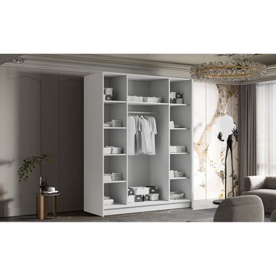 Šatníková skriňa SANA 200 cm - čierna/čierne úchytky