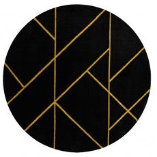 Dywany Łuszczów Kusový koberec Emerald geometric 1012 black and gold kruh - 120x120 (priemer) kruh cm