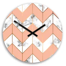 ModernClock Nástenné hodiny Marble bielo-ružové