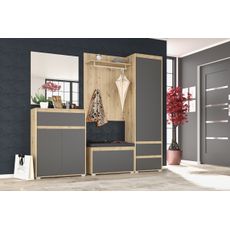 NABBI Thebes CH-2D1DRW dvojdverová komoda so zásuvkou dub artisan / sivá