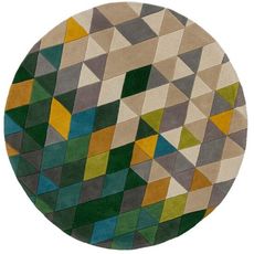 Flair Rugs Ručne všívaný kusový koberec Illusion Prism Green/Multi kruh - 160x160 (priemer) kruh cm